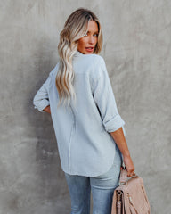 Cobie Cotton Frayed Button Down Top - Light Blue Oshnow