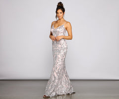 Cordelia Formal Sequin A-Line Dress Oshnow
