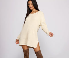 Cozy Knit Long Sleeve Tunic Oshnow