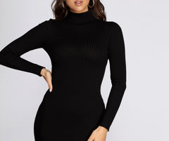 Cozy Mock Neck Mini Dress Oshnow