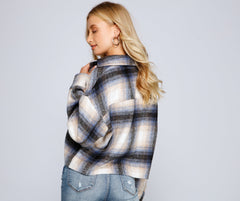 Cozy Vibes Plaid Shacket Oshnow
