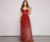 Cressida Formal Glitter A-Line Dress Oshnow