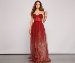 Cressida Formal Glitter A-Line Dress Oshnow