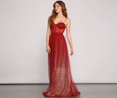 Cressida Formal Glitter A-Line Dress Oshnow