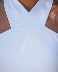 Cross Paths Knit Tie Tank - White Oshnow