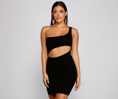 Cut Above The Rest Ribbed Knit Mini Dress Oshnow