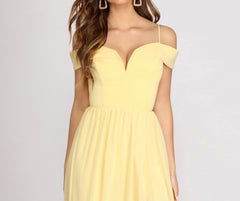 Daisy Off Shoulder A-Line Dress Oshnow