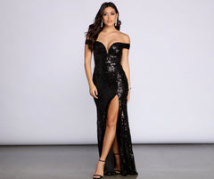 Dalilah High Slit Sequin Dress Oshnow