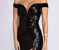 Dalilah High Slit Sequin Dress Oshnow