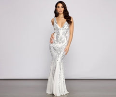 Danielle Sequin Mesh Mermaid Dress Oshnow