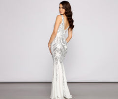 Danielle Sequin Mesh Mermaid Dress Oshnow