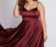 Daria Formal High Slit Satin Dress Oshnow