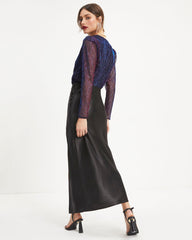 Daria Metallic Plisse Bodysuit - Multi Oshnow