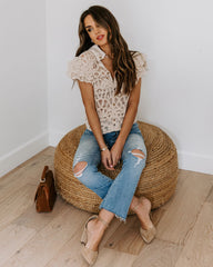 Darla Cotton Crochet Button Down Top Oshnow