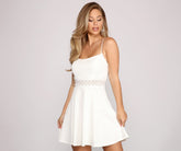 Darling Lace Detail Skater Dress Oshnow