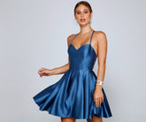 Dasha Formal Satin Party Dress Oshnow