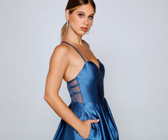 Dasha Formal Satin Party Dress Oshnow