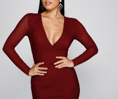 Date Night Ready Ruched Mini Dress Oshnow