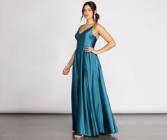 Dawn Formal Sleeveless Satin Dress Oshnow
