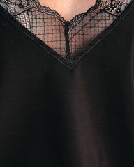 Delicate Balance Lace Cami Tank - Black Oshnow