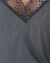 Delicate Balance Lace Cami Tank - Pewter Oshnow