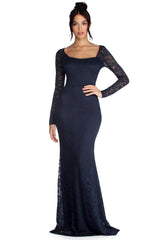 Delilah Illusion Lace Formal Dress Oshnow