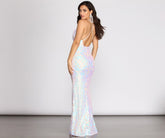 Deonne Iridescent Sequin Cross Back Dress Oshnow