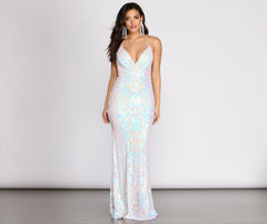 Deonne Iridescent Sequin Cross Back Dress Oshnow