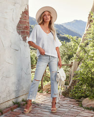 Destiny Cotton Top - Optic White Oshnow