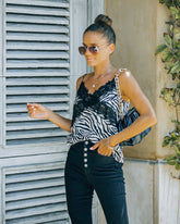 Diablo Zebra Print Lace Cami Tank Oshnow