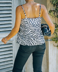 Diablo Zebra Print Lace Cami Tank Oshnow