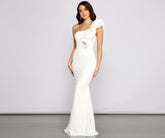 Diana Formal One Shoulder Ruffle Dress Oshnow