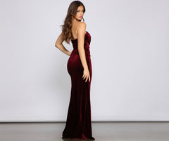 Diana Strapless Velvet Formal Dress Oshnow