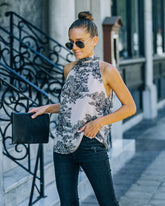 Dion Printed Halter Blouse Oshnow