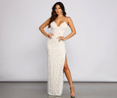 Dixie Lace Mesh High-Slit Formal Dress Oshnow