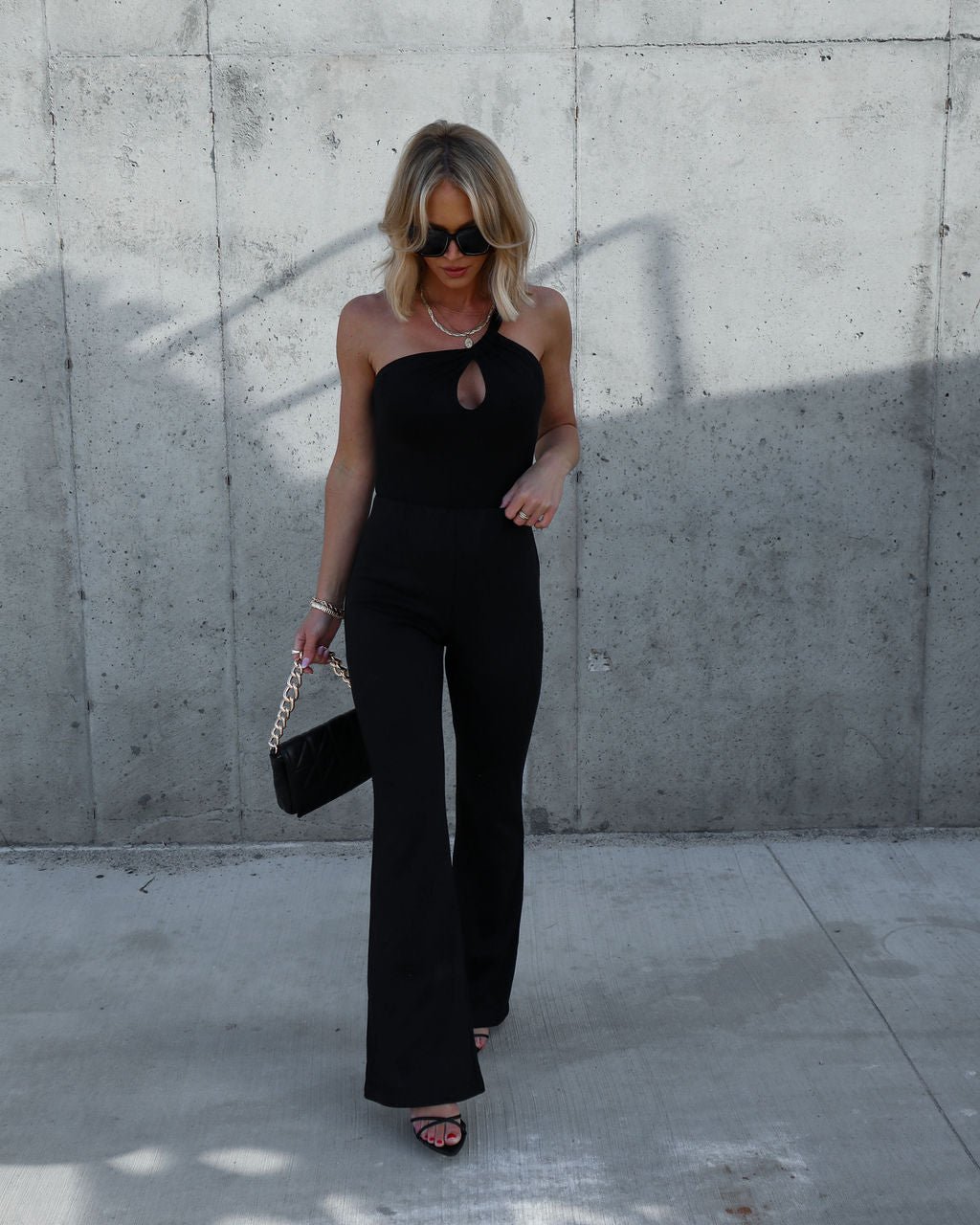 Dory One Shoulder Bodysuit - Black Oshnow