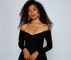 Double The Glam Crepe Skater Dress Oshnow