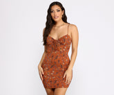 Dreamy In Florals Tie Front Mini Dress Oshnow