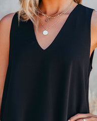 Dressed To Impress Sleeveless Blouse - Black Oshnow