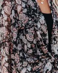 Drop Everything Printed Chiffon Tie Top Oshnow