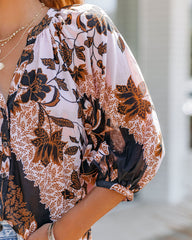 Duffy Cotton Floral Button Down Top Oshnow