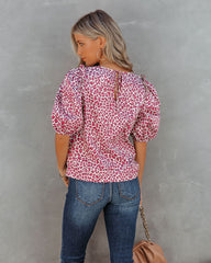 Dune Cotton Leopard Puff Sleeve Top Oshnow