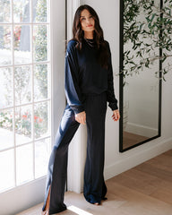 Fletcher Pocketed Split Hem Pants - Navy