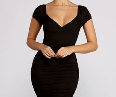 Easy Does It Puff Sleeve Ruched Mini Dress Oshnow