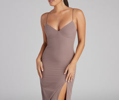 Effortlessly Chic High Slit Slip Dress Oshnow