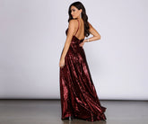 Elaina Overlap Sequin A-Line Dress Oshnow