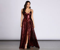 Elaina Overlap Sequin A-Line Dress Oshnow