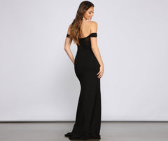 Elandra Formal Off The Shoulder Heat Stone Dress Oshnow