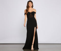 Elandra Formal Off The Shoulder Heat Stone Dress Oshnow