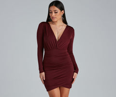 Elevated Basic Ruched Mini Dress Oshnow